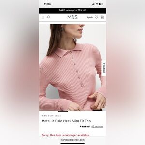 M&S Pink Ribbed Women's Sweater - Size 10 (US) 14 UK